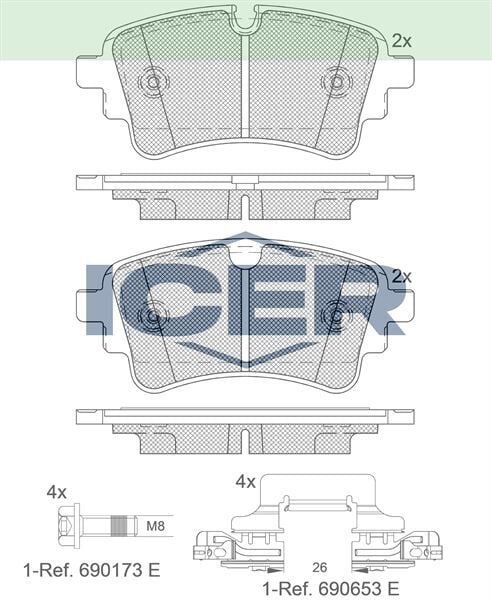 ICER FREN BALATA ARKA AUDI A4 (8W2,B9) 2.0 TDI 2015- / A4 (8W2,B9) 1.8 TFSI 2015-/ Q7(4M) 3.0 TDI 2015- / Q7(4M) 2.0 TFSI 2015- 4M0698451BC