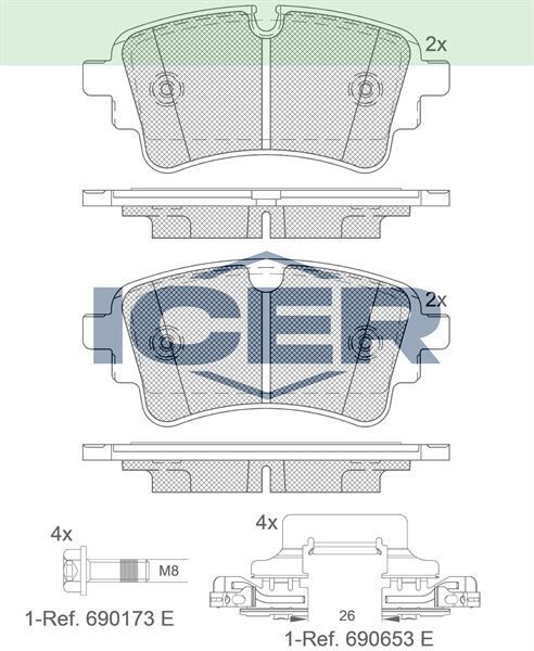 ICER FREN BALATA ARKA AUDI A4 (8W2,B9) 2.0 TDI 2015- / A4 (8W2,B9) 1.8 TFSI 2015-/ Q7(4M) 3.0 TDI 2015- / Q7(4M) 2.0 TFSI 2015- 4M0698451BC