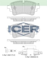 ICER FREN BALATA ARKA AUDI A4 (8W2,B9) 2.0 TDI 2015- / A4 (8W2,B9) 1.8 TFSI 2015-/ Q7(4M) 3.0 TDI 2015- / Q7(4M) 2.0 TFSI 2015- 4M0698451BC