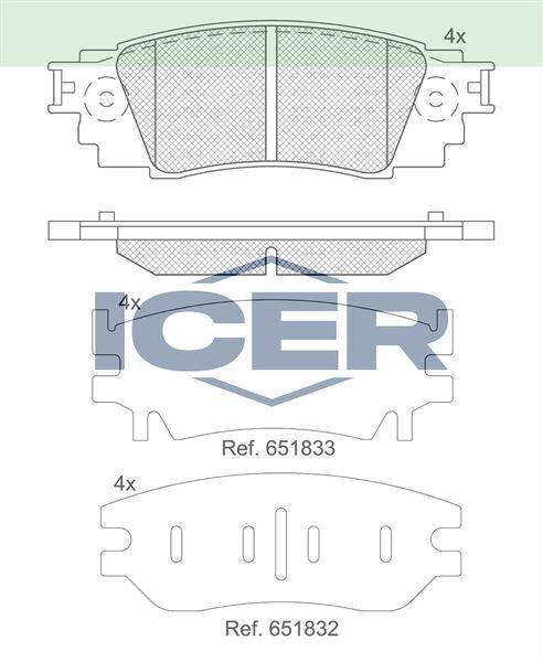 ICER FREN BALATA ARKA TOYOTA C-HR 1.2 T - 1.8 Hybrid 2016-/ LEXUS RX (_L2_) 2.0 T - 3.5 T 2015- / NX (_Z1_) 2.5 2014- 0446602370