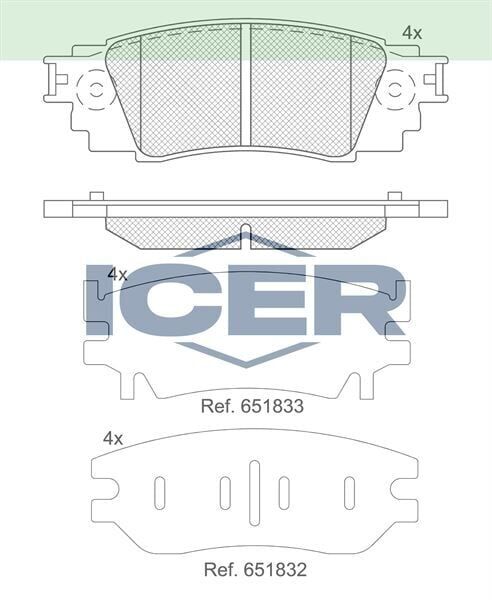 ICER FREN BALATA ARKA TOYOTA C-HR 1.2 T - 1.8 Hybrid 2016-/ LEXUS RX (_L2_) 2.0 T - 3.5 T 2015- / NX (_Z1_) 2.5 2014- 0446602370