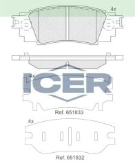 ICER FREN BALATA ARKA TOYOTA C-HR 1.2 T - 1.8 Hybrid 2016-/ LEXUS RX (_L2_) 2.0 T - 3.5 T 2015- / NX (_Z1_) 2.5 2014- 0446602370
