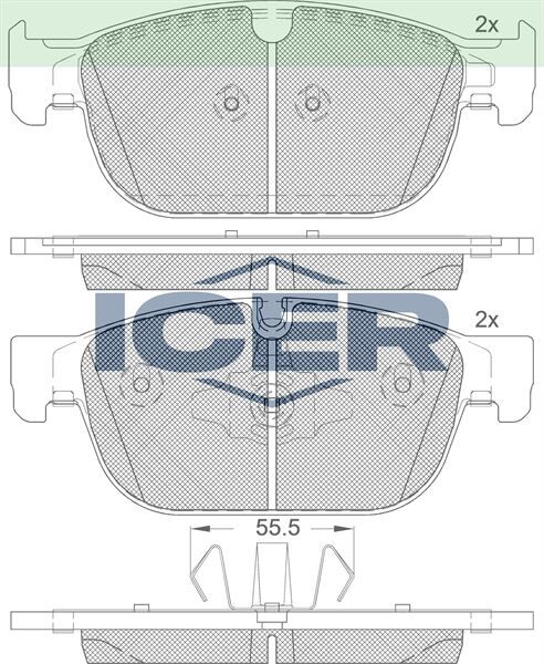 ICER FREN BALATA ON VOLVO XC90 II 2.0 D5 2015- / XC90 II 2.0 T8 HYBRID 2015-/ S90 II 2.0 D5 2016- / V90 II 2.0 D5 2016- / XC60 2.0 D4 2015- 31445975