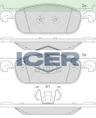 ICER FREN BALATA ON RENAULT CLIO IV 1.5 DCI 2012- / CLIO IV 0.9 TCE 2012- / CLIO IV 1.2 16v 2012-/ CLIO IV 1.6 2012- / DACIA LOGAN II 1.5 DCI 2012- / LOGAN II 1.2 2012- 8660005291