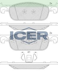 ICER FREN BALATA ON RENAULT CLIO IV 1.5 DCI 2012- / CLIO IV 0.9 TCE 2012- / CLIO IV 1.2 16v 2012-/ CLIO IV 1.6 2012- / DACIA LOGAN II 1.5 DCI 2012- / LOGAN II 1.2 2012- 8660005291