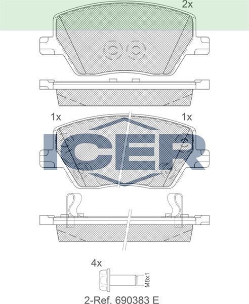 ICER FREN BALATA ON IKAZLI FIAT EGEA 1.3 MJT - 1.6 MJT - 1.4 16v - 1.6 16v 2015- / 1.6 2020- 77367628