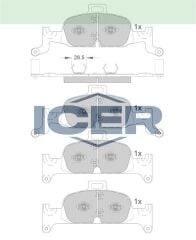 ICER FREN BALATA IKAZLI ON (YENGEC TIP) AUDI A4 1.4 TFSI 2015-/ 2.0 TDI 2015-/ QUATTRO 2.0 TDI 2015-/A5 1.4 TFSI 2017-/ 2.0 TDI 2017-/ AUDI Q5 2.0 TDI 2016-/ A4 ALLROAD QUATTRO 3.0 TDI 2016- 4K0698151AB
