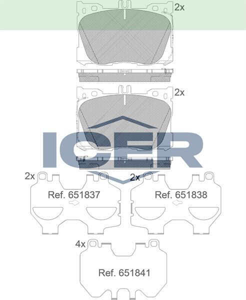 ICER FREN BALATA ON MERCEDES GLC (X253) 250 2015-/ E SERISI (W213) E 300 2016- / E SERISI (W213) E 350 2016- / E SERISI (W213) E 350 2016- 0004204900