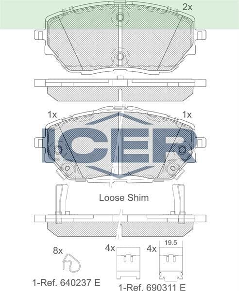 ICER FREN BALATA ON IKAZLI TOYOTA C-HR (_X1_) 1.8 Hybrid 2016- / TOYOTA C-HR (_X1_) 1.2 T 2016- 04465F4010