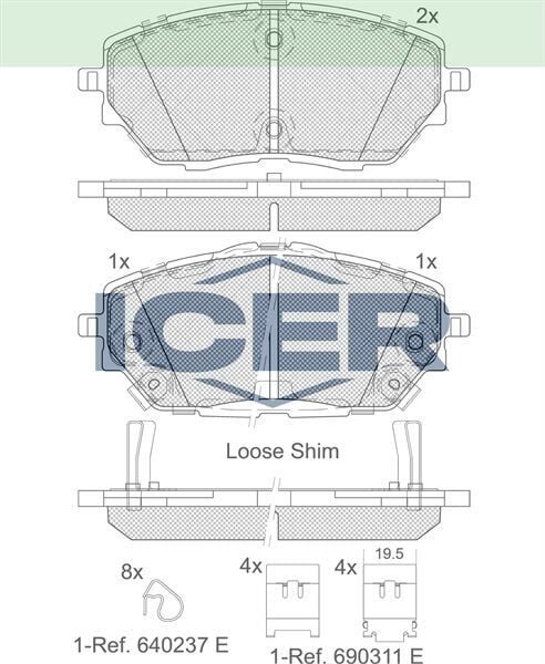 ICER FREN BALATA ON IKAZLI TOYOTA C-HR (_X1_) 1.8 Hybrid 2016- / TOYOTA C-HR (_X1_) 1.2 T 2016- 04465F4010