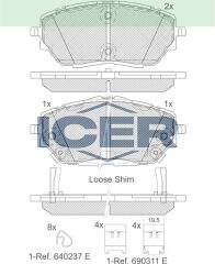 ICER FREN BALATA ON IKAZLI TOYOTA C-HR (_X1_) 1.8 Hybrid 2016- / TOYOTA C-HR (_X1_) 1.2 T 2016- 04465F4010