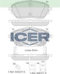 ICER FREN BALATA ON IKAZLI TOYOTA C-HR (_X1_) 1.8 Hybrid 2016- / TOYOTA C-HR (_X1_) 1.2 T 2016- 04465F4010