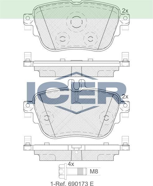 ICER FREN BALATA IKAZLI ARKA MERCEDES E SERISI (W213) E 180 2016-/ E SERISI (W213) E 220 d 2016- / E SERISI (W213) E 300 2016- / E SERISI (W213) E 250 2016- 0004206000