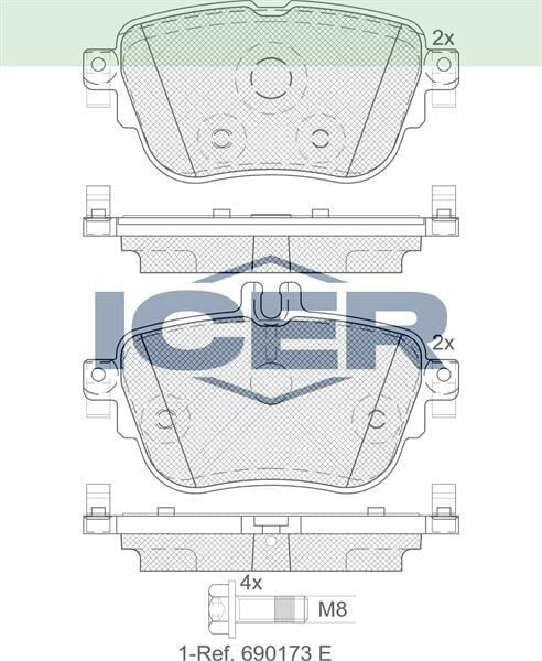 ICER FREN BALATA IKAZLI ARKA MERCEDES E SERISI (W213) E 180 2016-/ E SERISI (W213) E 220 d 2016- / E SERISI (W213) E 300 2016- / E SERISI (W213) E 250 2016- 0004206000