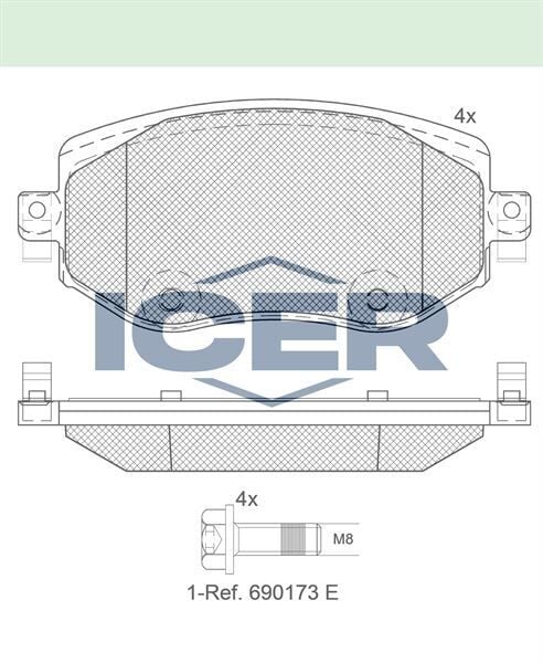 ICER FREN BALATA ON IKAZLI RENAULT MEGANE IV (B9A/M_) 1.5 DCI 2016- / MEGANE IV (B9A/M_) 1.6 DCI 2016- / MEGANE IV (B9A/M_) 1.6i 2016- /MEGANE IV (B9A/M_) 1.2TCE 2016- 410603407R