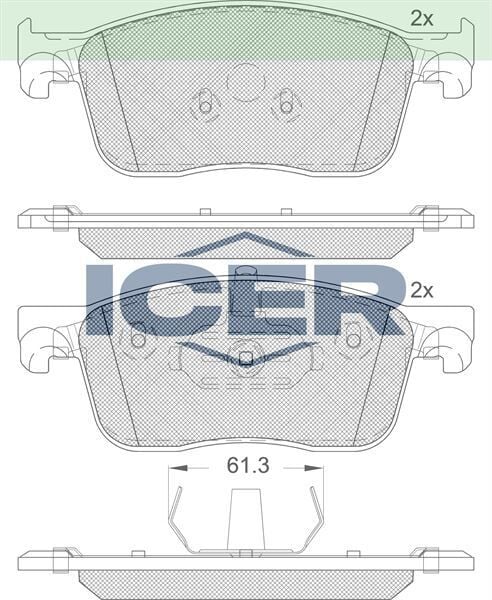 ICER FREN BALATA ON CITROEN JUMPY 1.6 BlueHDI 2016-/ PEUGEOT EXPERT 1.6 BlueHDI 2016-/ TOYOTA PROACE (MPY_) 1.6 D 2016- / TOYOTA PROACE (MPY_) 2.0 D 2016-