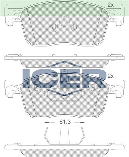 ICER FREN BALATA ON CITROEN JUMPY 1.6 BlueHDI 2016-/ PEUGEOT EXPERT 1.6 BlueHDI 2016-/ TOYOTA PROACE (MPY_) 1.6 D 2016- / TOYOTA PROACE (MPY_) 2.0 D 2016-