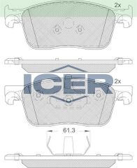 ICER FREN BALATA ON CITROEN JUMPY 1.6 BlueHDI 2016-/ PEUGEOT EXPERT 1.6 BlueHDI 2016-/ TOYOTA PROACE (MPY_) 1.6 D 2016- / TOYOTA PROACE (MPY_) 2.0 D 2016-