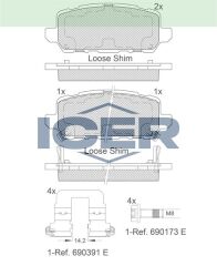 ICER FREN BALATA ARKA IKAZLI HONDA HR-V 1.5 I-VTEC - 1.6 I-DTEC 2016- 43022T2JH00