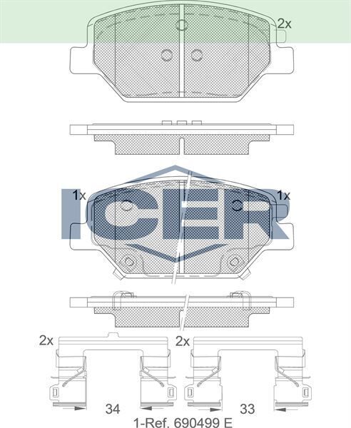 ICER FREN BALATA ON IKAZLI OPEL INSIGNIA B 1.6 CDTI - 1.5T 17 JANT 2017- 23145358