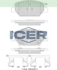 ICER FREN BALATA ON IKAZLI OPEL INSIGNIA B 1.6 CDTI - 1.5T 17 JANT 2017- 23145358