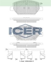 ICER FREN BALATA ON IKAZLI OPEL INSIGNIA B 1.6 CDTI - 1.5T 17 JANT 2017- 23145358
