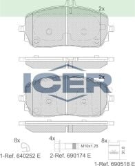ICER FREN BALATA ON MERCEDES A SERISI (W177) A160, A180, A200 2018- / B SERISI (W247) B160, B180, B200 2018- / CLA (C118) 2019- 0004201203