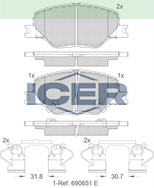 ICER FREN BALATA ON IKAZLI OPEL INSIGNIA B 1.6 CDTI 17-18-20 JANT 2017- 84124408