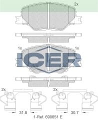ICER FREN BALATA ON IKAZLI OPEL INSIGNIA B 1.6 CDTI 17-18-20 JANT 2017- 84124408