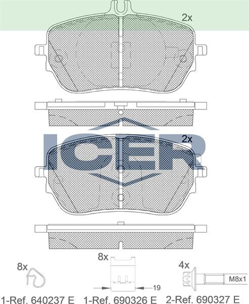 ICER FREN BALATA ON MERCEDES A 180 d - 200 (W177) 2018- / CLA 18 d - 200 (C118) 2019- 0004205103