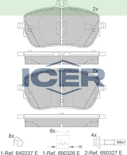 ICER FREN BALATA ON MERCEDES A 180 d - 200 (W177) 2018- / CLA 18 d - 200 (C118) 2019- 0004205103