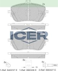 ICER FREN BALATA ON MERCEDES A 180 d - 200 (W177) 2018- / CLA 18 d - 200 (C118) 2019- 0004205103