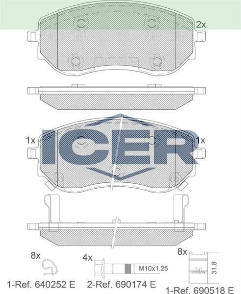 ICER FREN BALATA IKAZLI ON MERCEDES X SERISI (470) X 250 d 2017-/ NISSAN NAVARA NP300 2015- 4704205300