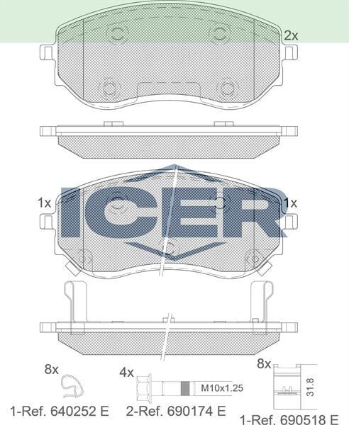 ICER FREN BALATA IKAZLI ON MERCEDES X SERISI (470) X 250 d 2017-/ NISSAN NAVARA NP300 2015- 4704205300