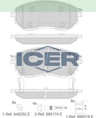 ICER FREN BALATA IKAZLI ON MERCEDES X SERISI (470) X 250 d 2017-/ NISSAN NAVARA NP300 2015- 4704205300