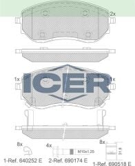 ICER FREN BALATA IKAZLI ON MERCEDES X SERISI (470) X 250 d 2017-/ NISSAN NAVARA NP300 2015- 4704205300