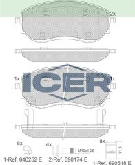 ICER FREN BALATA IKAZLI ON MERCEDES X SERISI (470) X 250 d 2017-/ NISSAN NAVARA NP300 2015- 4704205300