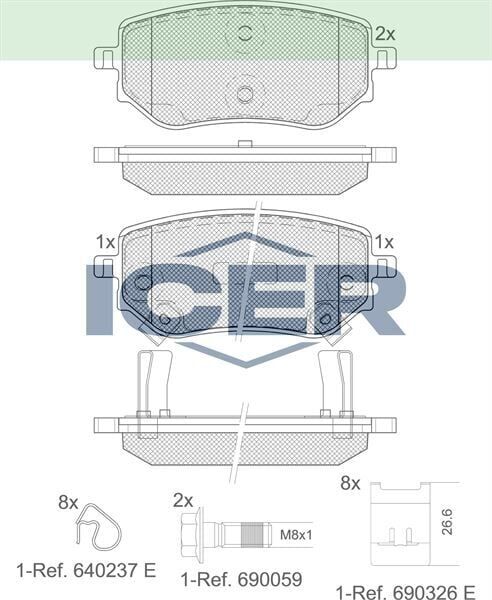 ICER FREN BALATA ARKA IKAZLI MERCEDES X SERISI (470) X 250 d 2017- 4704230600