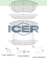 ICER FREN BALATA ARKA IKAZLI MERCEDES X SERISI (470) X 250 d 2017- 4704230600