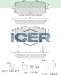 ICER FREN BALATA ARKA IKAZLI MERCEDES X SERISI (470) X 250 d 2017- 4704230600