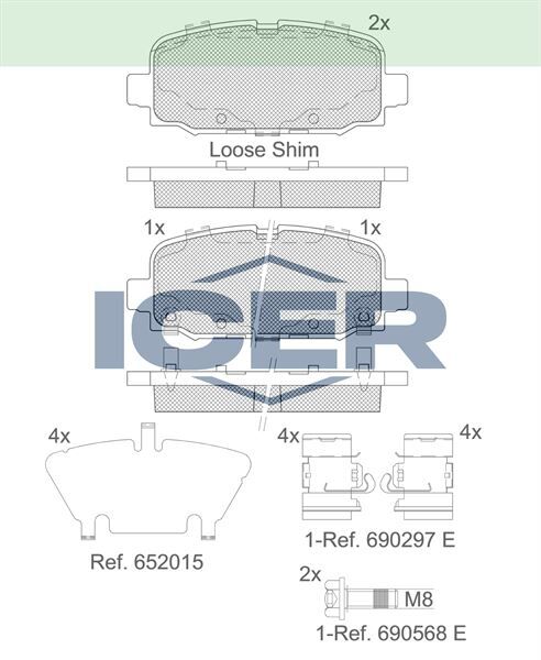 ICER FREN BALATASI ARKA JEEP (GAC FCA) COMPASS II 20> - 00K68353597AA