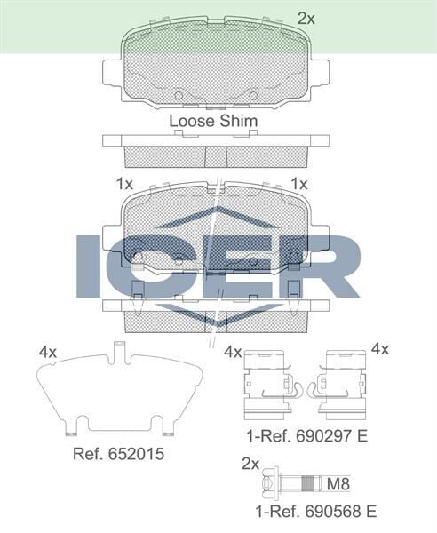 ICER FREN BALATASI ARKA JEEP (GAC FCA) COMPASS II 20> - 00K68353597AA