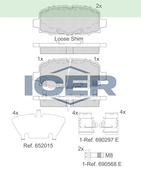 ICER FREN BALATASI ARKA JEEP (GAC FCA) COMPASS II 20> - 00K68353597AA
