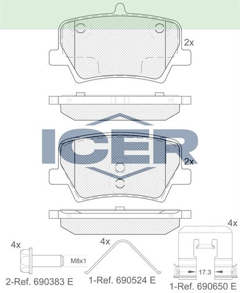ICER FREN BALATA ARKA VOLVO XC40 1.5 T3 2018- / XC40 2.0 D3 2018- / XC40 2.0 D4 2018- 31471471