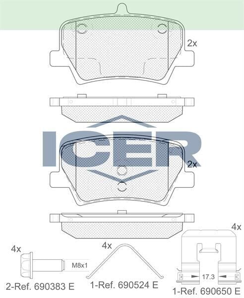 ICER FREN BALATA ARKA VOLVO XC40 1.5 T3 2018- / XC40 2.0 D3 2018- / XC40 2.0 D4 2018- 31471471