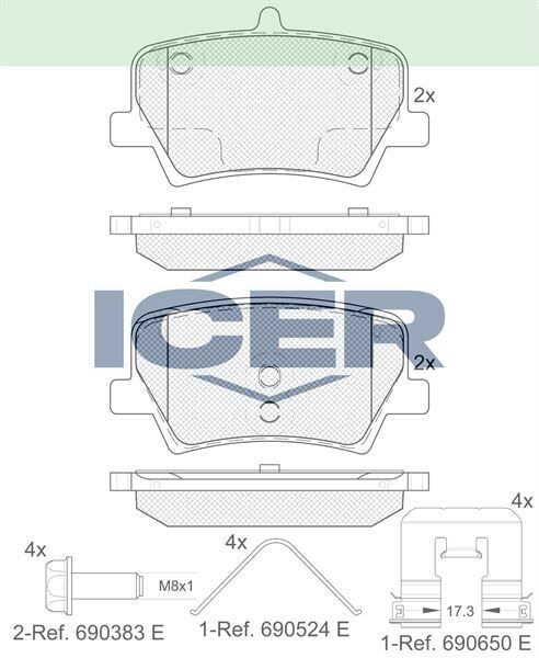 ICER FREN BALATA ARKA VOLVO XC40 1.5 T3 2018- / XC40 2.0 D3 2018- / XC40 2.0 D4 2018- 31471471