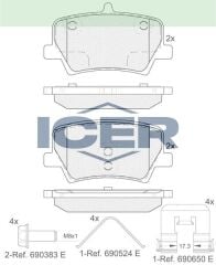 ICER FREN BALATA ARKA VOLVO XC40 1.5 T3 2018- / XC40 2.0 D3 2018- / XC40 2.0 D4 2018- 31471471