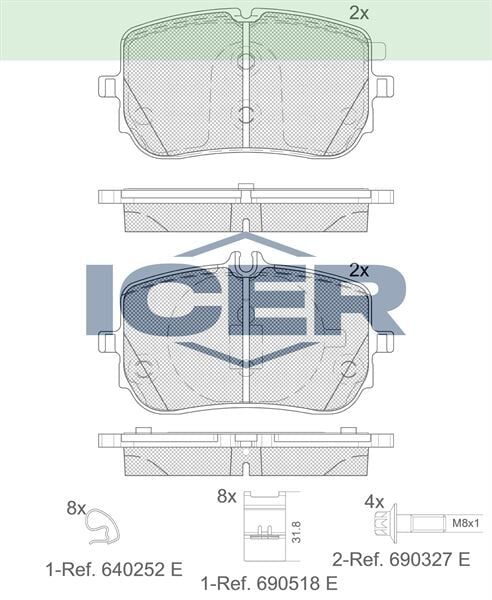 ICER FREN BALATA ON MERCEDES A 180 d - 200 (W177) 2018- / CLA 180 d - 200 (C118) 2019- 0004205303