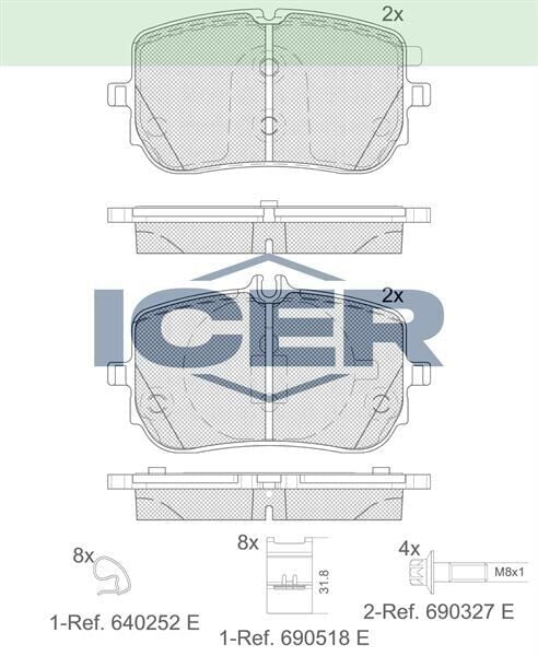 ICER FREN BALATA ON MERCEDES A 180 d - 200 (W177) 2018- / CLA 180 d - 200 (C118) 2019- 0004205303