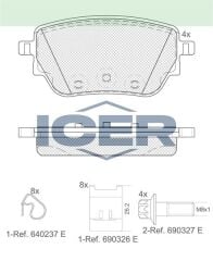 ICER FREN BALATA ARKA MERCEDES A 180 d - 200 (W177) 2018- / CLA 180 d - 200 (C118) 2019- 0004204502